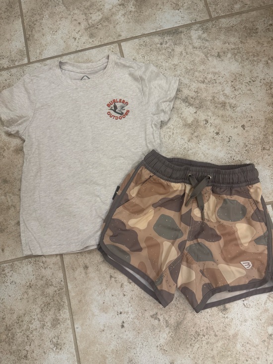 BURLEBO Other - Boys burlebo set Brown Camo Athletic Shorts